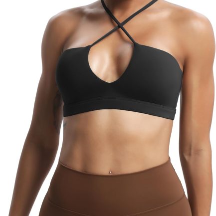 Women's Workout Sports Bras  Deep V Fitness Training Gym Bra Yoga Crop Tank
