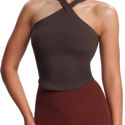 Women's Workout Cross-Neck Sport Bras Fitness  Bra Yoga Crop Tank