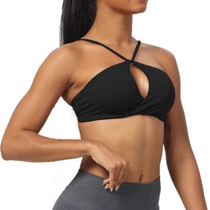 Women's Workout Sports Bras Fitness Adjusted  Halter Bra Yoga Crop Tank