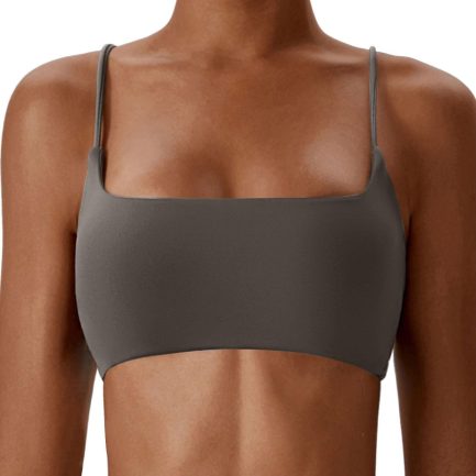 Women's Sports Bras Wirefree Racerback Workout Bras Sexy Thin Straps Yoga Sport Bras with Removable Pads