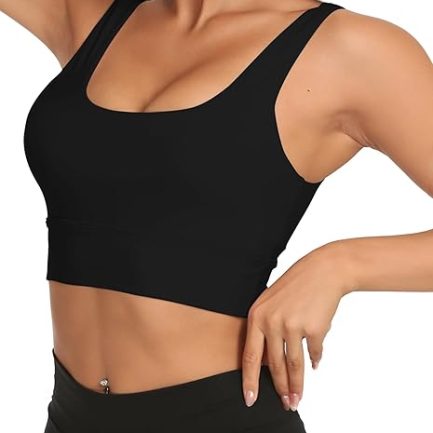 Sports Bras for Women, Light Support Push Up Sport Bra Workout Built in Bra Scoop Neck U Back Yoga Sports Bra