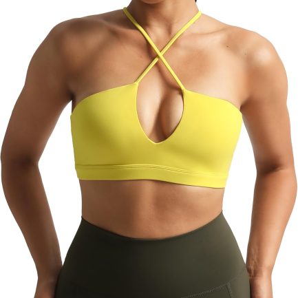 Women's Workout Sports Bras  Deep V Fitness Training Gym Bra Yoga Crop Tank