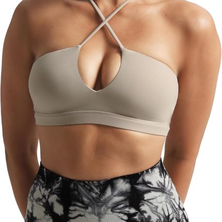 Women's Workout Sports Bras  Deep V Fitness Training Gym Bra Yoga Crop Tank